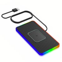 cargador inalambrico rgb rapido de 15w 10w 75w 5w wireless charger pad con cable de 1m para telefonos inteligentes habi