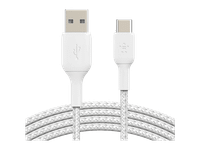 cable usb - belkin trenzado usb-c a usb-a 1m 15 w compatibilidad universal blanco