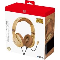 auriculares hori nsx-179e con cable para nintendo switch microfono y control volumen marron