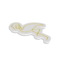 iluminacion led decorativa de plastico flamenco amarillo 42x23x2 cm