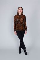 camisa de terciopelo devore estampada burnout animal print s