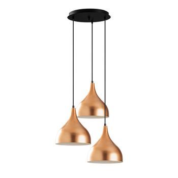 Lámpara De Techo Saglam-3780 Cobre Negro Metal 47x16x122 Cm