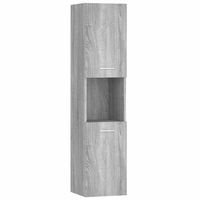 armario de bano  mueble de bano madera contrachapada gris sonoma 30x30x130 cm