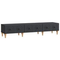 mueble de tv negro 147 x 345 x 30 cm madera de ingenieria vidaxl