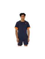 camiseta de tenis asics court ss top hombre azul oscuro