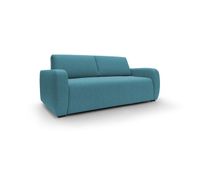 duna sofa cama convertible con colchon de 20 cm de tela suave flameada e impermeable 195 cm mat 140x197 azul claro