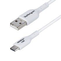 StarTech.com Cable Cargador USB-A a USB-C de 1m - Cable Adaptador USB-A a USB Tipo C - 3A - Cable de Carga y SincronizaciÃ³n - USB 2.0 - Recubrimiento de TPE - M/M - Blanco