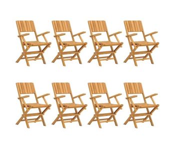 Sillas de jardin plegables 8 unidades madera maciza teca 55x61x90 cm