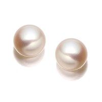 9ct gold pink freshwater cultured pearl earrings - 6mm - g0610