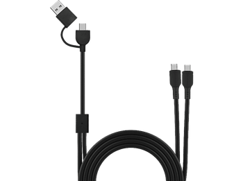Cable USB a USB-C - Muvit for Change MCUSC0046, USB-A +Tipo C doble Tipo C, 3A, Universal, Negro