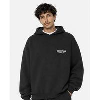 fear of god jersey essentials fw24 fleece hoodie black para hombre