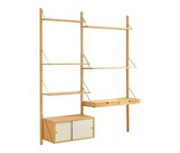 estanteria de pared tingvoll con elementos ajustables 176x147x34cm - bambu encasa