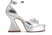 sandalias con refuerzo y efecto laminado silver