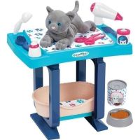 juego de rol ecoiffier mesa de peluqueria con gato peluche y 18 accesorios