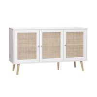 aparador 3 puertas de cana 120cm blanco roto