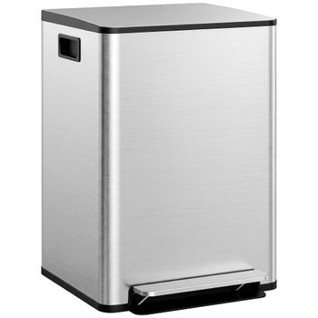 Papelera cocina 47.7x37.5x66.8 cm plata