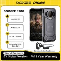 estreno mundial doogee s200 5g telefono resistente 672 120hz pantalla 48gb ram 256gb rom 100mp ai camara principal 10100mah android 16 nfc