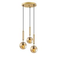 lampara de techo king-11467 oro brillante metal vidrio 34x34x134 cm