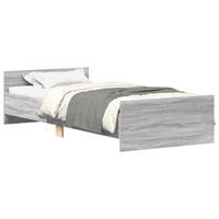 cama individual  cama para adultos  estructura de cama madera contrachapada gris sonoma 100x200 cm