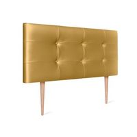 cabecero de polipiel capitone 110x115cm con patas camas 105 - dorado