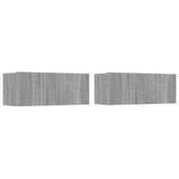 muebles de tv 2 uds madera ingenieria gris sonoma 80x30x30 cm vidaxl