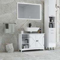 mueble para debajo del lavabo de mdf kleankin 90x30x60 cm blanco