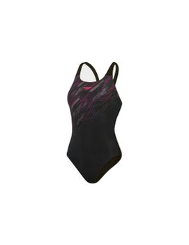 Bañador de Natación Speedo Hyperboom Placement Muscleback Mujer Negro/Rosa
