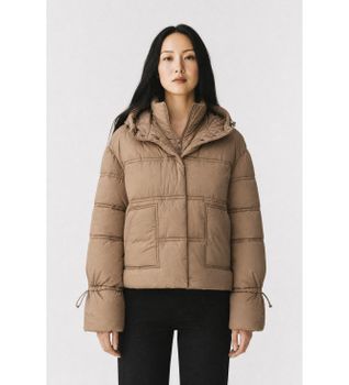Guess para mujer. W5BL43W2902 Chaqueta Acolchada Daisy marrón (L), Casual, Poliéster
