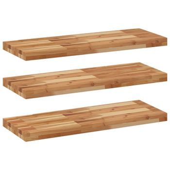 Estantes Flotantes 3 Uds Madera Acacia Acabado Aceite 80x30x4cm Vidaxl