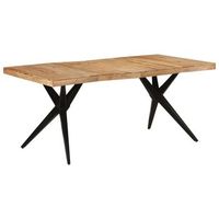 mesa de comedor madera maciza de acacia negra 180x90x77 cm vidaxl