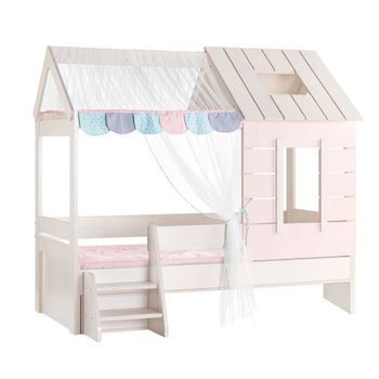 Cama Infantil Casita Aglomerado Rosa 90x200cm