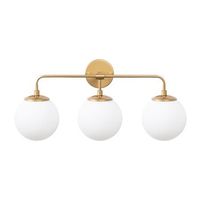 lampara de pared horn-12205 oro metal vidrio 56x21x27 cm