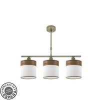 fabrilamp lampara cloe 3xe14 cueroblanca-madera oscura regx55x14 cm