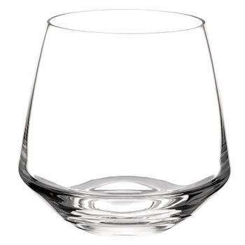 Vaso ancho de vidrio transparente