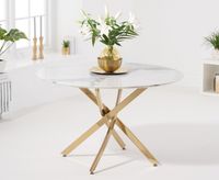 nixon 120cm round white dining table