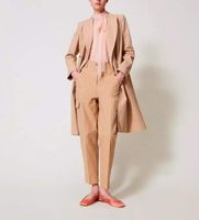 twinset para mujer 251tp2212 pantalon cargo de gabardina de mezcla de algodon beige 40 marron casual
