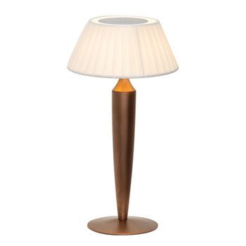 Lámpara De Mesa Recargable Flaminia Zafferano Led Táctil - Diseño Clásico Inalámbrico En Bronce