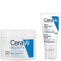 cerave evening moisturising routine for dry skin body and face moisturiser with hyaluronic acid