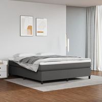 cama matrimonial  cama para adultos  estructura de cama box spring cuero sintetico gris 160x200 cm cfw355907