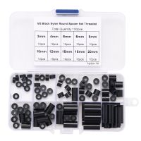 100pcs m3 separador metrico redondo de nylon abs aislante de plastico sin rosca para juego de surtido de tornillos