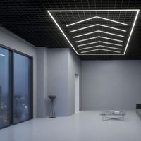 regleta led hexagonal angulo leduni 384w 46080lm 6000k ip30