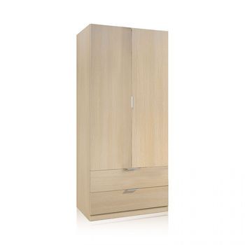 Armario De 2 Puertas Y 2 Cajones 81,5x180 Cm Low Cost Roble 81,5(armario)/75(cajón) X 180(armario)/13(cajón) X 52 (armario) / 45 (cajón) Cm