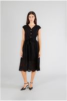 vestido con fajin bordado ingles black l