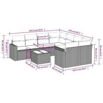 Conjunto De Ocio Para Jardín (con Cojines, Conjunto De 9 Piezas)