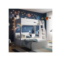flair cosmic l shaped triple bunk bed white