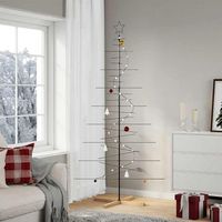arbol de navidad  decoraciones de navidad metal negro con base de madera 210 cm cfw998445