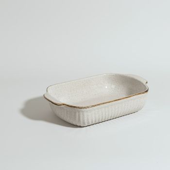Fuente de horno de gres beige