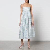 stine goya darya floral-jacquard dress - l
