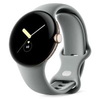 google pixel watch wifibt 41mm reloj smartwatch dorado con correa deportiva avellana
