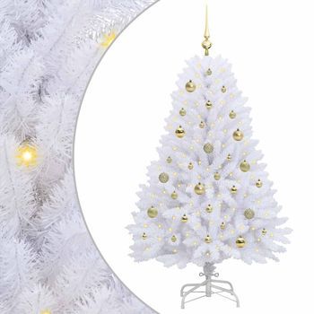 Árbol De Navidad Artificial Con Ramas Articuladas Blanco 150 Cm Vidaxl
